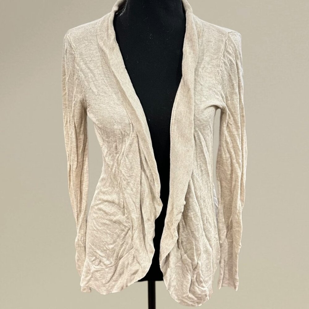 Light Beige Open-Front Cardigan